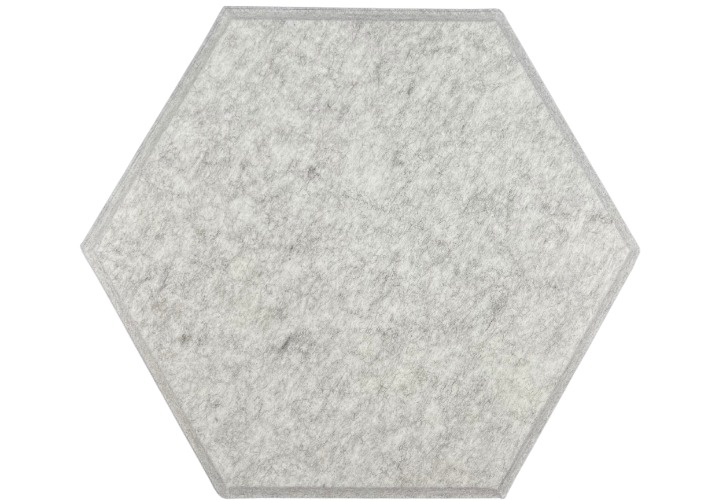 Hexagon Polyester Acoustic Panels - 12 Pack - Eco Friendly Sound Absorption Panels - Marble Gray