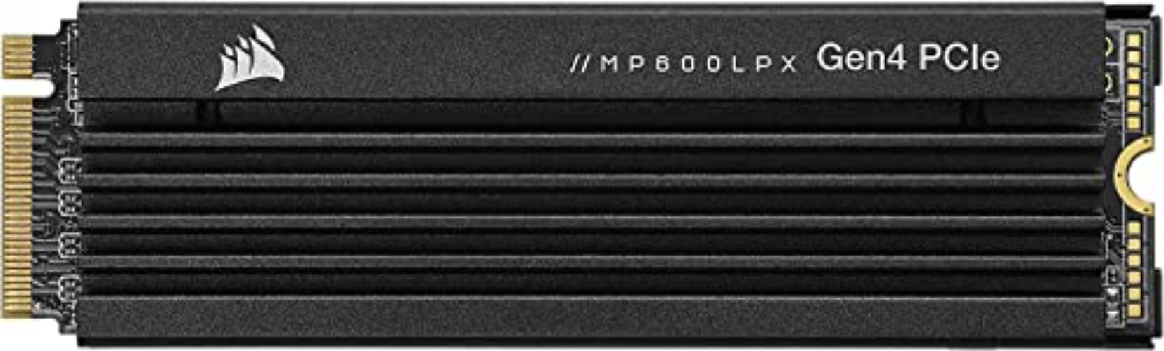 Corsair MP600 PRO LPX 4TB M.2 NVMe PCIe x4 Gen4 SSD - Optimized for PS5 (Up to 7,100MB/sec Sequential Read & 6,800MB/sec Sequential Write Speeds, High-Speed Interface, Compact Form Factor) Black - 4TB - Black