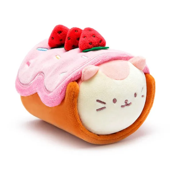 Anirollz 6" Plush Doll Kittiroll with Strawberry Cake Blanket Soft Squishy Stuffed Animal Kitty - Kittiroll