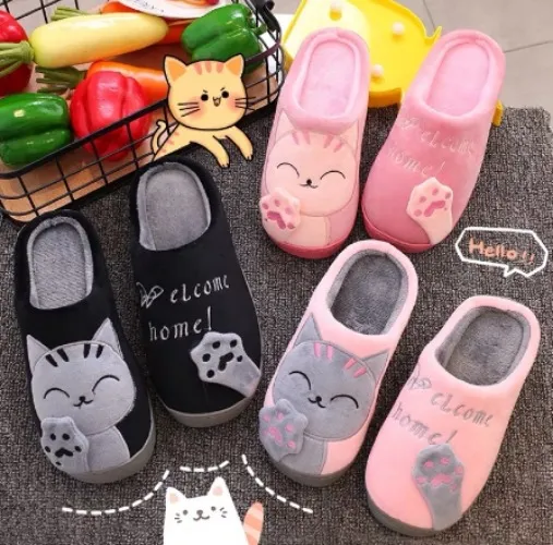 home Indoor slipper plush non-slip cotton slippers