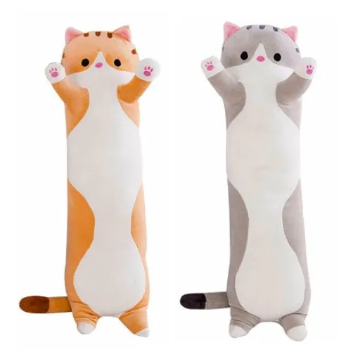 Long Cat Plush Toy Soft Stuffed Kitten Pillow