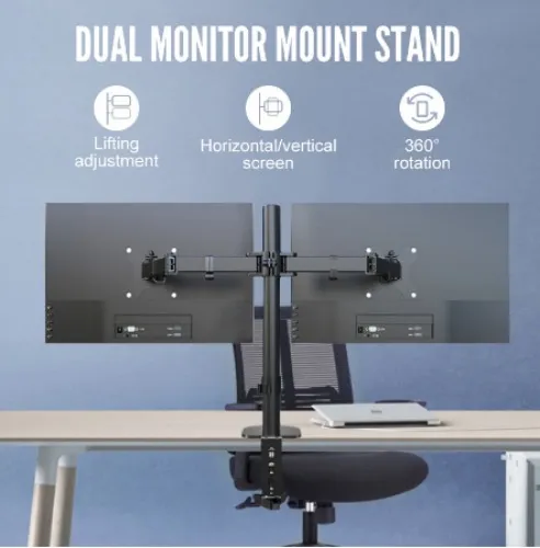 Dual Monitor Mount - Adjustable Monitor Desk Stand, Mounting Base for 13-27"