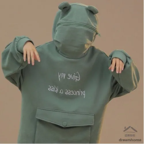 Cute Frog Pullover Pocket Hoodies Coat
