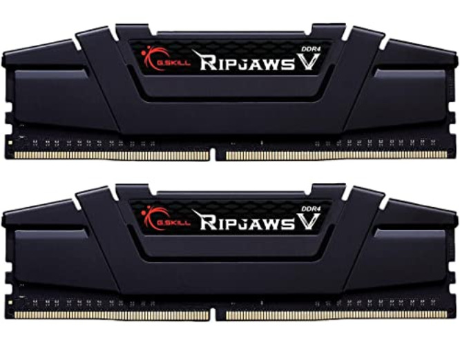 G.SKILL Ripjaws V Series (Intel XMP) DDR4 RAM 64GB (2x32GB) 3200MT/s CL16-18-18-38 1.35V Desktop Computer Memory UDIMM - Black (F4-3200C16D-64GVK) - 64gb - DDR4 3200 - Black