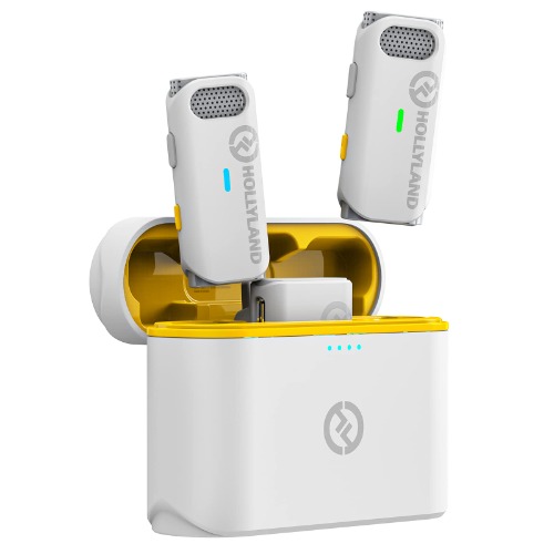 Hollyland Lark M1 Wireless Lavalier Microphone with Noise Cancellation, 656ft Transmission,8H Battery Life, Compact Wireless Lapel Microphone for DSLR Cameras/iPhone/Android/Live Streaming-White - 2TX+1RX Black