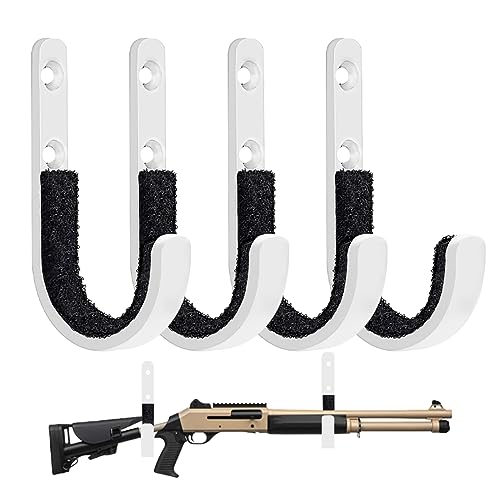 HEKAGURA Gun Rack Storage Wall Mount Rifles Shotgun Hooks Horizontal Metal Hangers for Storing Shotguns Rifles Archery Bow Heavy Duty Steel