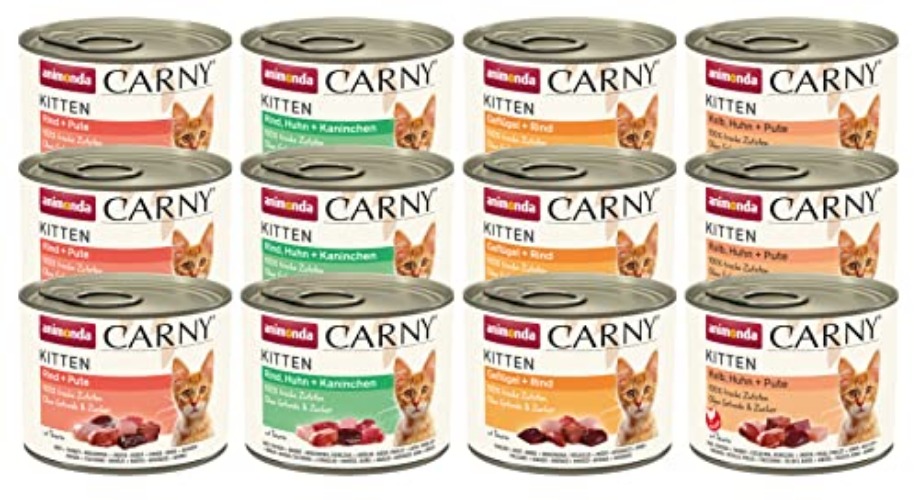 animonda Carny Kitten Variation pour Enfants Chats (12 x 200 g), Nourriture Humide pour Chatons en Croissance, Nourriture pour Chats sans céréales ni Sucre, Nourriture Humide pour Chats avec 100%