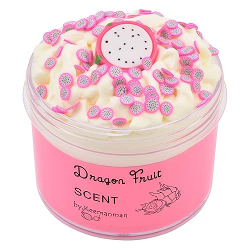 Keemanman Dragon Fruit Butter Slime, Scented DIY Slime Supplies Kit for Girls and Boys, Stress Relief Toy for Kids Education, Party Favor, Gift and Birthday (7oz) - Dragon Fruit