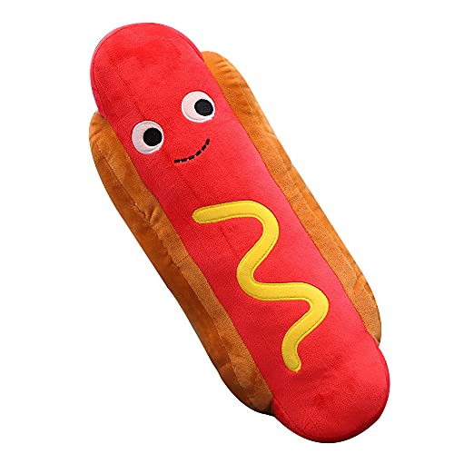 Seyomi Food Hot Dog Plush Stuffed Pillow, Cartoon Soft Toy Pillow for Kids 17.6 inches - Hot Dog - Medium