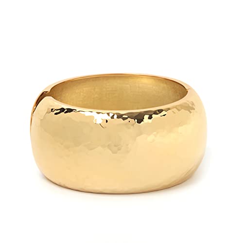 RVZJY Gold Cuff Bracelets for Women Fashion Chunky Gold Bracelets for Women Hinge Gold Bangle Bracelets for Women Gold Wrist Cuffs for Women - Drum-shaped broadside