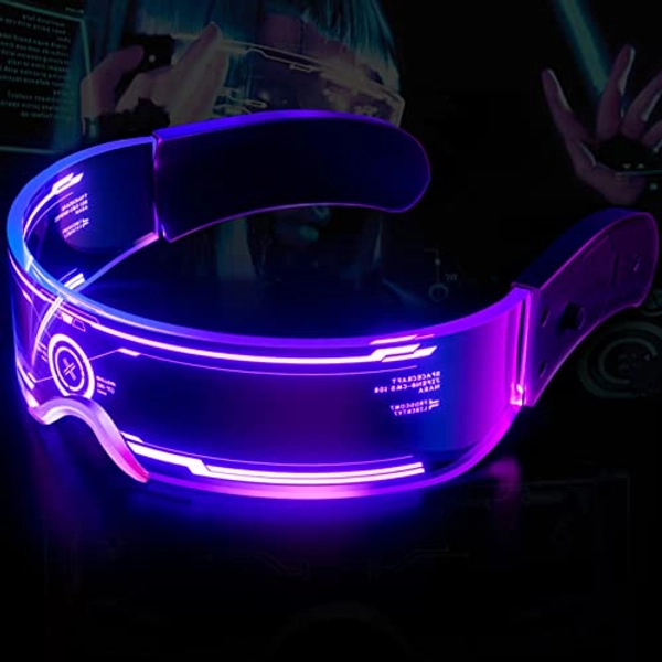 NIUCOO LED Visor Glasses Light Up: Cyberpunk Futuristic Luminous Cosplay Glasses