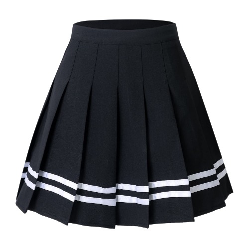 Hoerev Women Girls Short High Waist Pleated Skater Tennis School Skirt