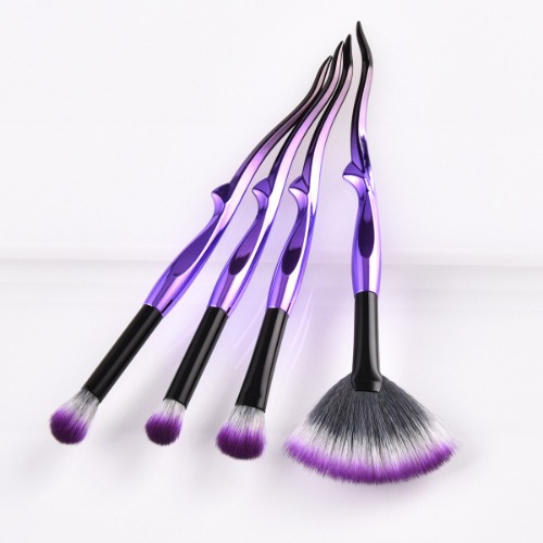 Purple Gothic Soft Make Up Brush Set (4/8/10 Pieces) - 4pcs