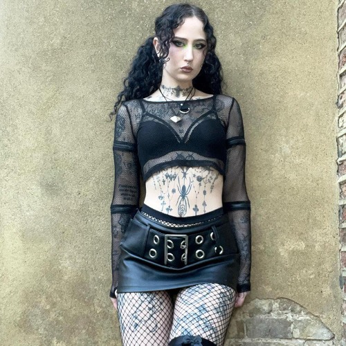 Vegan Pu Leather Y2K Mini Short Skirt - black / M