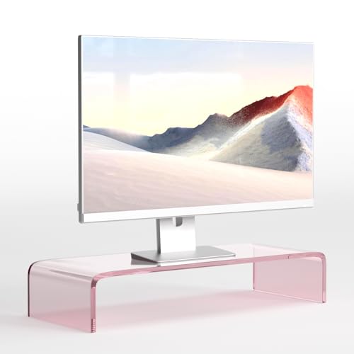 Pink Acrylic Monitor Stand