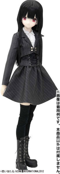 50cm Doll Wear - Black Raven Clothing: Corneille Middl Boots/ Black (DOLL ACCESSORY) - Pre Owned
