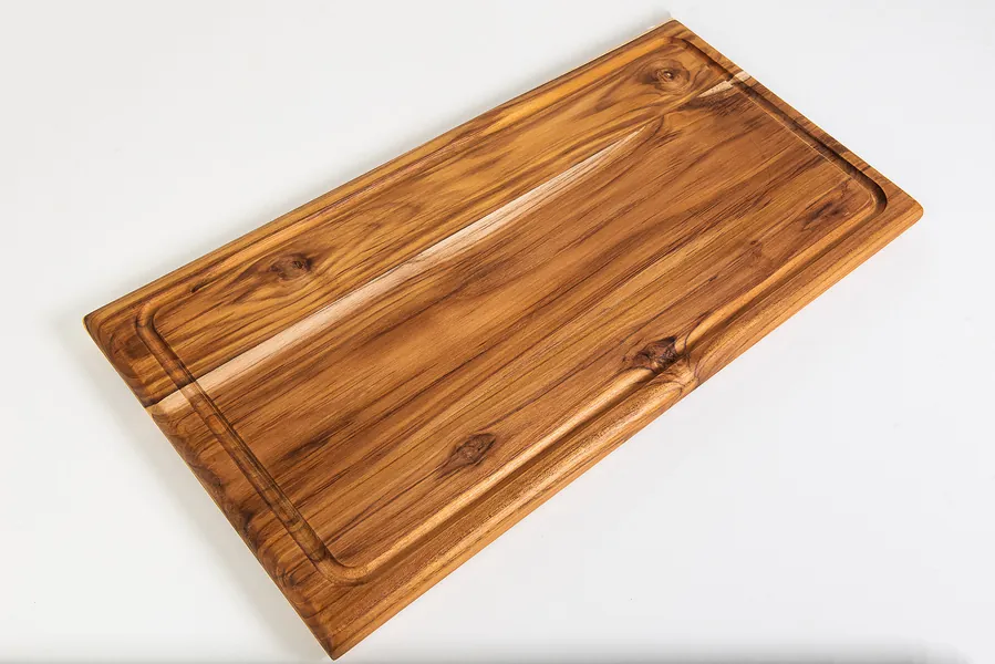 Teak Wood | Large Wooden Cutting Board. Perfect for cooking, meats, barbecue and kitchen use.