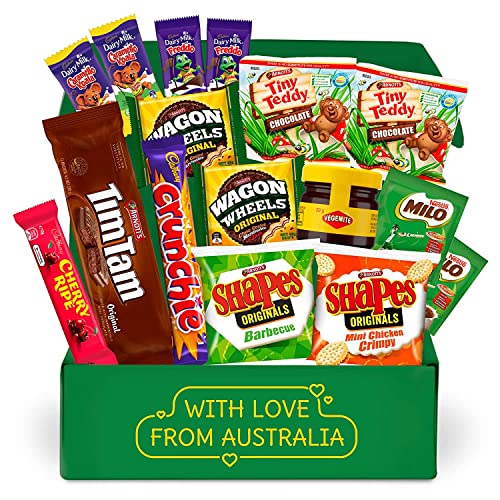 Authentic Australian Snack Gift Box - Tim Tams, Arnott's, Cadbury, Cherry Ripe - Australian Food and Candy - Perfect Australian Gift