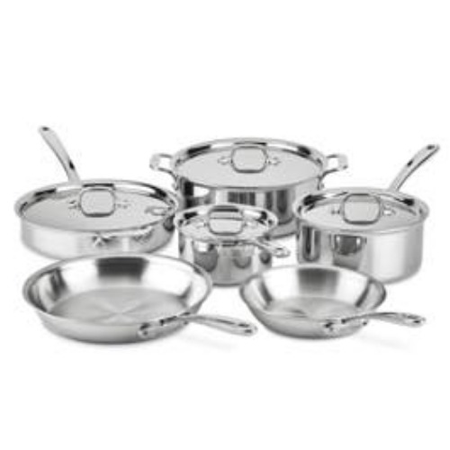 D3 Stainless Everyday 3-ply Bonded Cookware Set, 10 piece Set