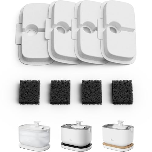 PETLIBRO 4 Packs Replacement Filters for Dockstream Cat Water Fountain PLWF105/PLWF115/PLWF005, 2 Months Set of Replacement Filters for Ultra Quiet Pet Water Fountain - 4 Filters