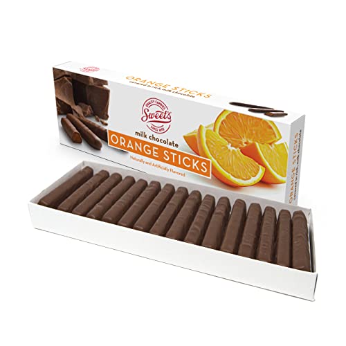 Sweet Candy Milk Chocolate Orange Sticks - Chocolate Covered Candy - Orange Flavor With Rich Chocolate Coating - Old Fashioned Sweet Treat - One (1) 10.5oz Box - Orange - 10 Ounce (Pack of 1)