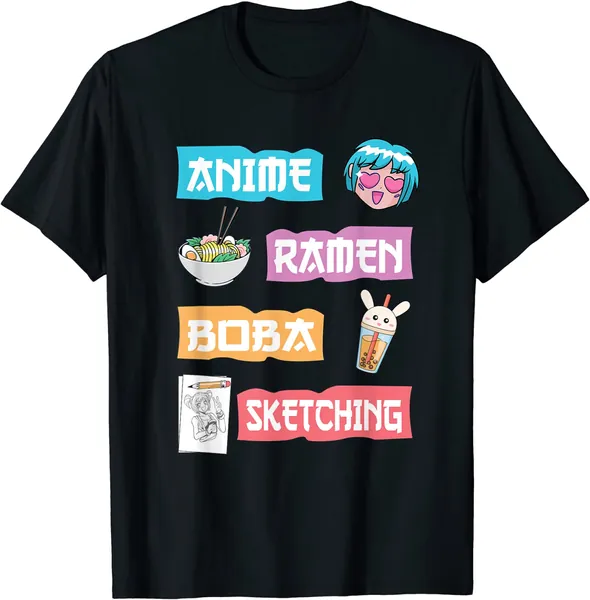 Anime Ramen Boba Sketching - Kawaii Anime Lover Merch Gift T-Shirt