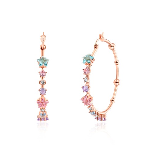 Confetti Sprinkle Hoops - Rose Gold