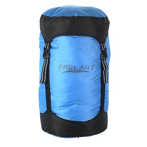 Frelaxy Compression Sack 52L Compression Stuff Sack, Water-Resistant & Ultralight Sleeping Bag Stuff Sack - Space Saving Gear for Camping, Hiking - Blue - XX-Large