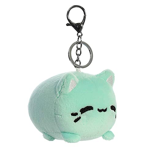 Aurora® Enchanting Tasty Peach® Mint Meowchi Keychain Stuffed Animal - Bright & Colorful Design - Showpiece Plush - Mint 3.5 Inches