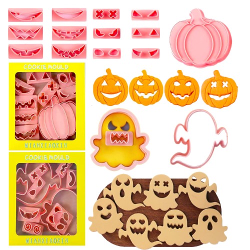 Cookie Cutter barn, 20 st kakformare, kakformare, kakformare, djurkakform, fondant kakformar, kakskärare bröd och grönsaker barn, smörgåsskärare (Halloween) - Halloween