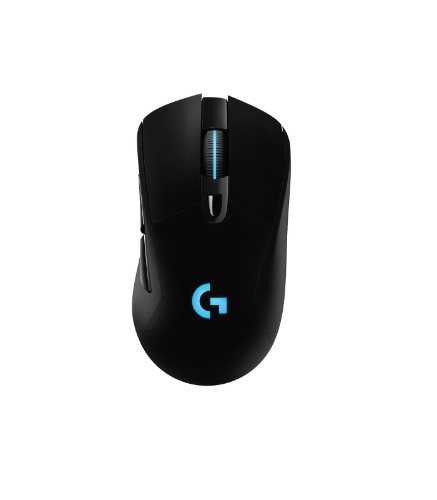 Logitech G703 LIGHTSPEED Pro-grade trådlös gamingmus, 16.000 DPI, RGB, justerbara vikter, 6 programmerbara knappar, inbyggt minne, lång batteritid, kompatibel med PC/Mac - svart - EU-version