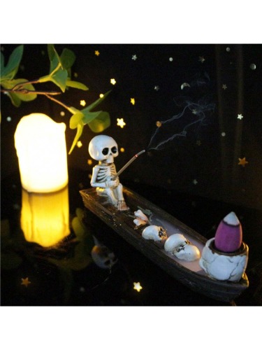 quemador de incienso de calavera