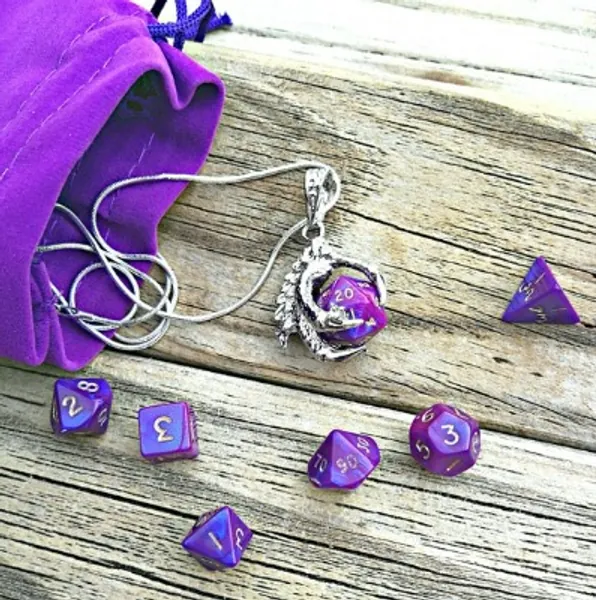 Dragon Claw D20 Pendant Necklace With Dice Set and Bag.d&d | Etsy UK