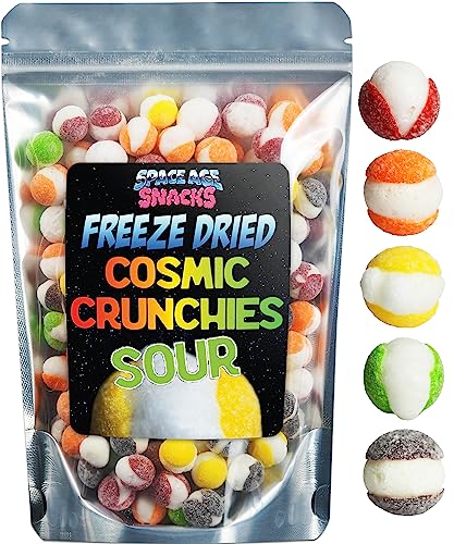 Premium Freeze Dried Sour Skittles - Cosmic Crunchies Freeze Dried Candy - Freeze Dry Candy Freetles Dry Freeze Candy for All Ages (4 Ounce)