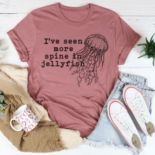 I've Seen More Spine In Jellyfish Tee - Mauve / M