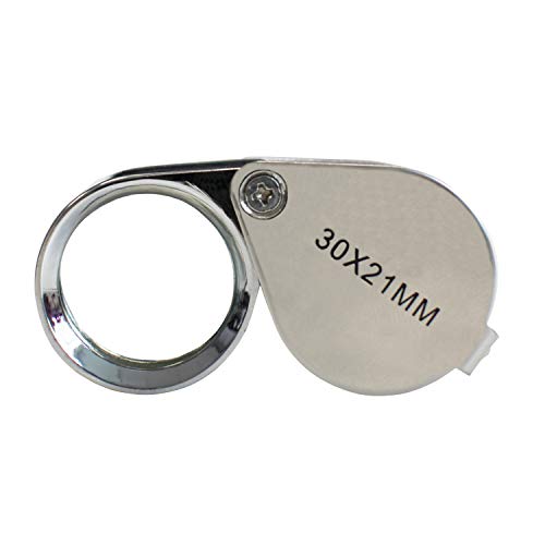 DIGIFLEX Jewellers Loupe - Lens 30 x 21mm Glass Jewellery Antiques Magnifier Eye Lens - Magnifying Handheld Loop - Eyeglass for Hobbies Geology Coin Collecting