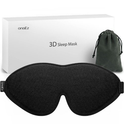 onaEz Sleep Masks, 2022 Upgraded 100% Darkness 3D Sleep Eye Mask with 12mm Recessed Eye Sockets, Breathable Comfortable Soft Milk Ice Silk Sleeping Mask for Traveling Napping All Night Sleeping Yoga
