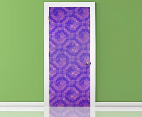 Minecraft Purple Nether Portal Gateway Fabric Door Cling | Wall Decorations, Playroom Accessories, Kids Room Essentials Home Decor | Video Game Gifts and Collectibles | 34 x 82 Inches