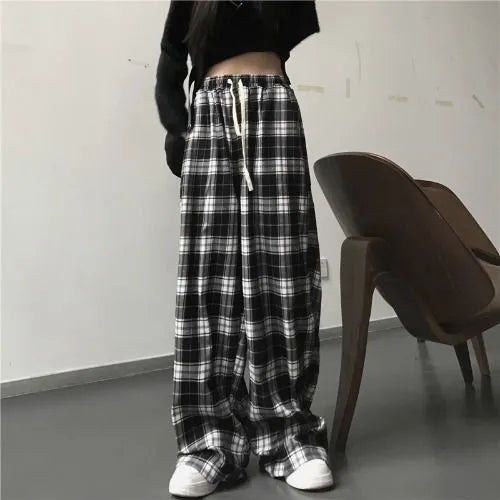 'Not Human' Black Trendy Grunge Baggy Loose Pants - Black / S