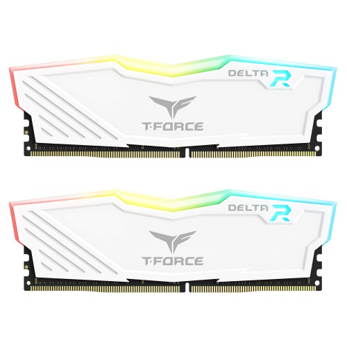 TEAMGROUP Team T-Force Delta RGB DDR4 Gaming Memory, 2 x 16 GB, 3200 Mhz, 288 Pin DIMM, White - 32GB(2x16GB) DDR4 3200MHz 16-20-20-40 White