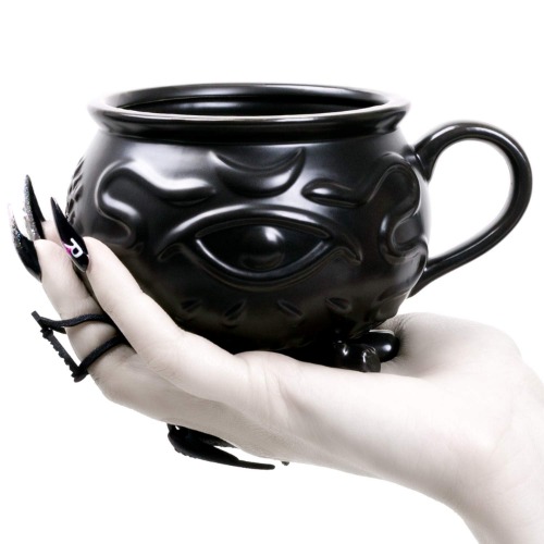 Witch Cauldron Coffee Mug in Gift Box by Rogue + Wolf Halloween Decor Spooky Gifts Ghost Fall Mugs for Men Women, Porcelain 3D Novelty Gothic Cup Goth Witchy Kitchen Witchcraft Christmas - 14 oz 400ml