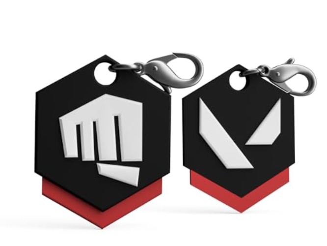 Valorant Riot Gun Buddy Keychain - 3D Printed Charm with Metal Clasp, 1.5" x 1.7" - Gaming Collectible