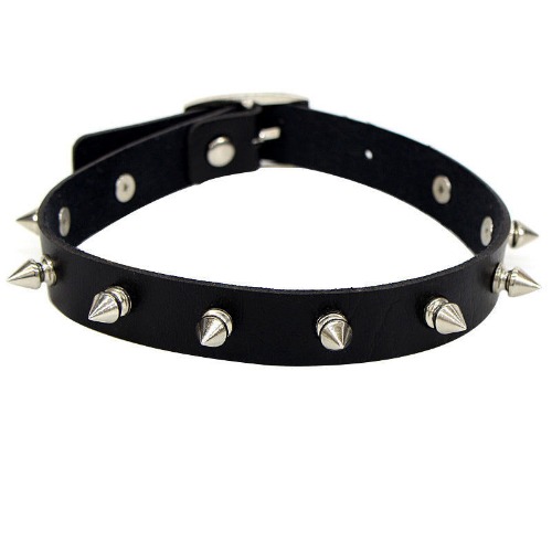 Leather Collar - black / 60cm / Necklaces