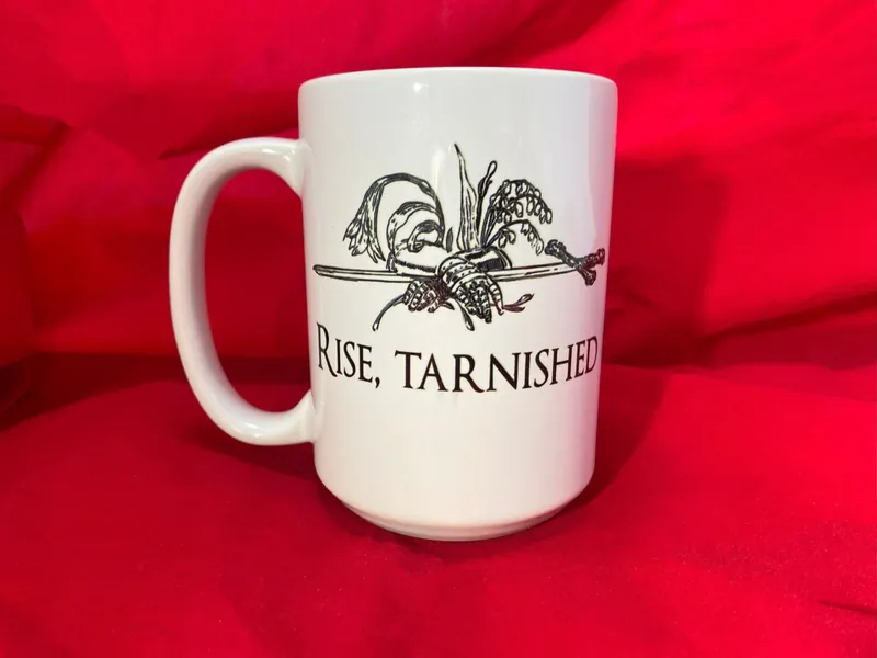 Rise Tarnished Coffee Mug, Elden Lord Coffee Cup, You Died Mug, Soulslike Dark Soul Gamer Cosplay, Ring Gift, Elden Lore Inspired Fan Art