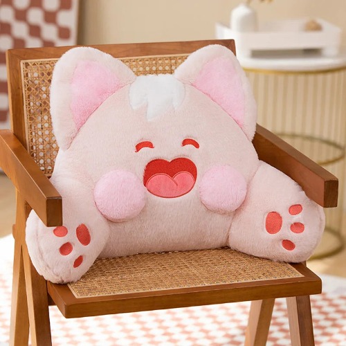 Cartoon Cat Plush: Adorable Decorative Home Pillow - Pink / 40cm