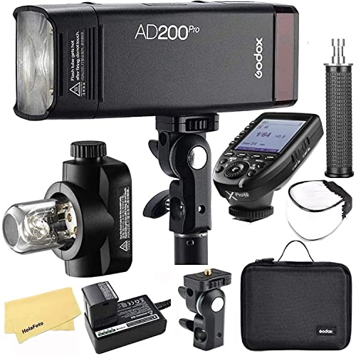 Trigger and First Light - Godox AD200 Pro AD200Pro GodoxFlash for Nikon Camera,TTL 2.4G HSS 1/8000s,2900mAh Battery w/Godox XPro-N Flash Trigger,500 Full Power Flashes,0.01-1.8s Recycling,Bare Bulb/Speedlite Fresnel Flash Head