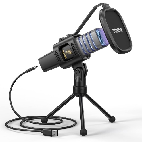 TONOR RGB USB Microphone, Cardioid Condenser Computer PC Mic with Tripod Stand, Pop Filter, Shock Mount for Gaming, Streaming, Podcasting, YouTube, Twitch, Compatible with Laptop Desktop, TC30 RGB - TC30 RGB