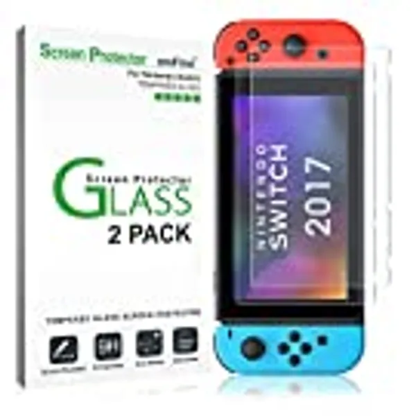 amFilm Tempered Glass Screen Protector for Nintendo Switch 2017 (2-Pack)