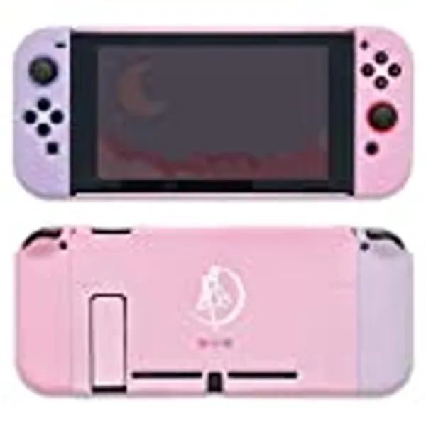 BelugaDesign Moon Case | Dockable Pink Pastel Sailor Anime Cute Kawaii Snap on Hard Cover for Girls Women | Compatible with regular Nintendo Switch Standard