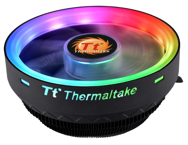 Thermaltake UX100 5V Motherboard ARGB Sync 16.8 Million Colors 15 Addressable LED Intel/AM5/AMD Universal Socket (LGA 1200) Hydraulic Bearing 65W CPU Cooler CL-P064-AL12SW-A - 65W